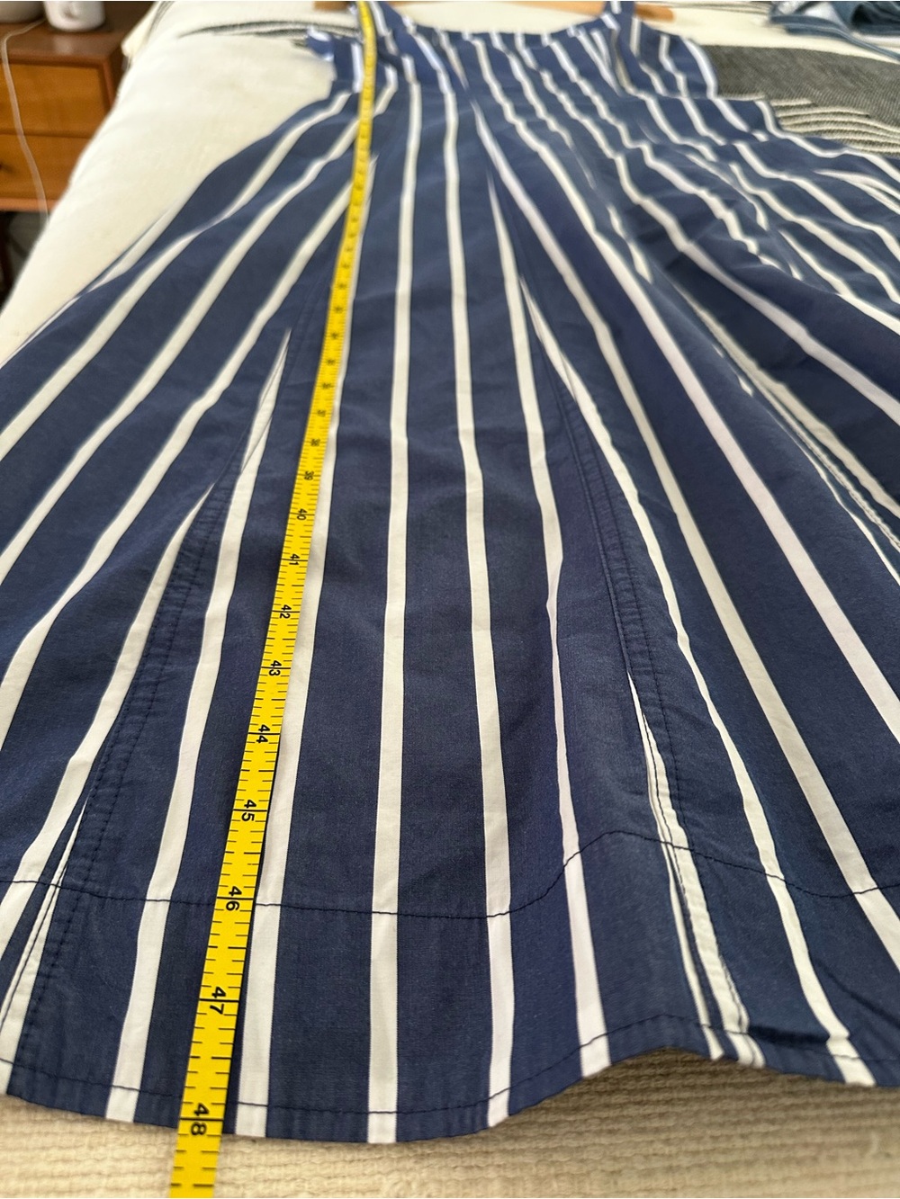 NWT Madewell Rylee Midi Dress Cool Navy Stripe Poplin Size 4 - Picture 11 of 11